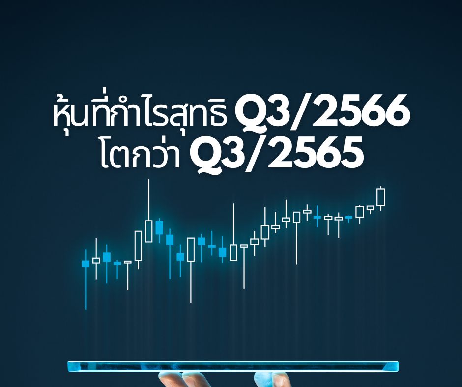 รายชื่อหุ้นที่กำไรสุทธิ Q3/2566 โตกว่า Q3/2565